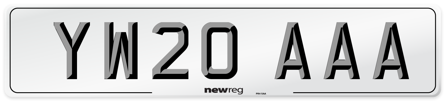 YW20 AAA Number Plate from New Reg